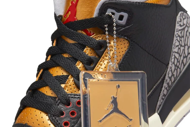 Gold air jordan 3 best sale